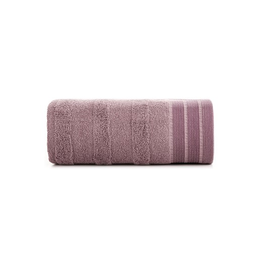 Liliowy ręcznik zdobiony pasami 50x90 cm Eurofirany 50x90 5.10.15