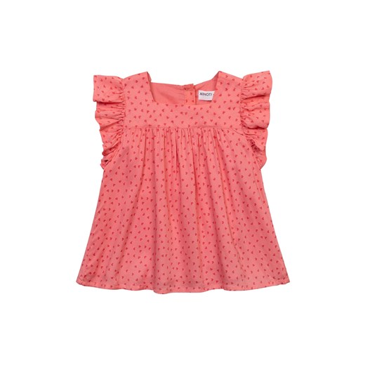 Różowa bluzka z falbankami dla niemowlaka w serduszka Minoti 80/86 wyprzedaż 5.10.15