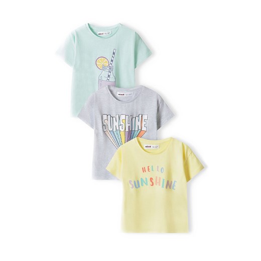 T-shirty bawełniane dla dziewczynki Sunshine - 3pak ze sklepu 5.10.15 w kategorii Bluzki dziewczęce - zdjęcie 169685762