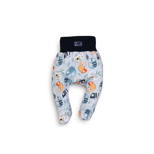Półśpiochy niemowlęce z bawełny organicznej dla chłopca we wzorki szare 5M43AW ze sklepu 5.10.15 w kategorii Spodnie i półśpiochy - zdjęcie 169685770