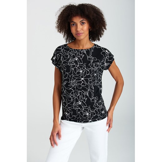 T-shirt damski we wzory czarny ze sklepu 5.10.15 w kategorii Bluzki damskie - zdjęcie 169685774