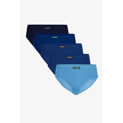 Atlantic slipy męskie gładkie bawełniane niebieskie 5-pak ze sklepu 5.10.15 w kategorii Majtki męskie - zdjęcie 169685811