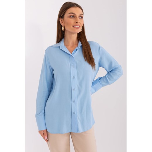 Jasnoniebieska klasyczna koszula z kołnierzem ze sklepu 5.10.15 w kategorii Koszule damskie - zdjęcie 169686031