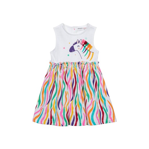 Kolorowa sukienka niemowlęca na lato bawełniana z zebrą Minoti 74/80 5.10.15