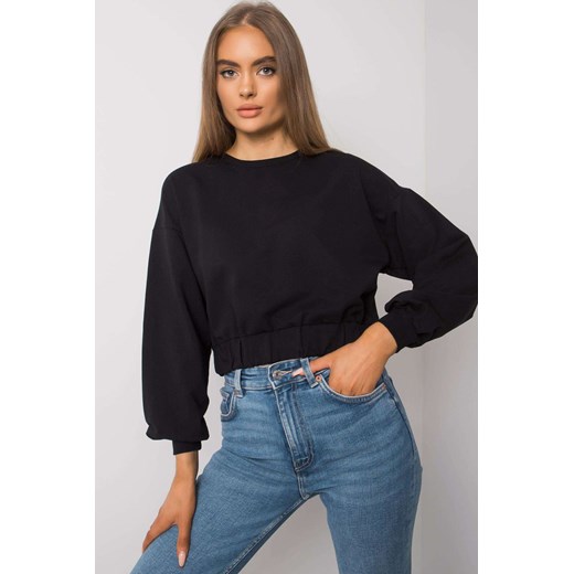 Czarna bluza damska z bawełny Elain ze sklepu 5.10.15 w kategorii Bluzy damskie - zdjęcie 169686383