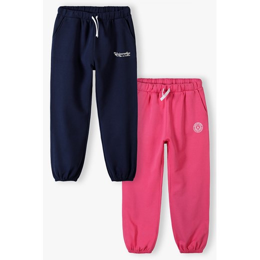 Spodnie dresowe różowe i granatowe - Limited Edition ze sklepu 5.10.15 w kategorii Spodnie dziewczęce - zdjęcie 169686432
