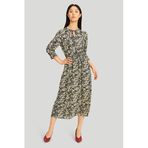 Elegancka szyfonowa sukienka z ciekawym printem Greenpoint 36 wyprzedaż 5.10.15