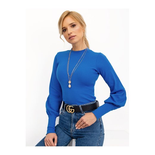 Bluzka damska z długimi rękawami - niebieska ze sklepu 5.10.15 w kategorii Bluzki damskie - zdjęcie 169686651