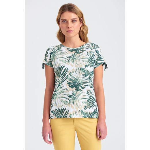 T-shirt damski w roślinne wzory ze sklepu 5.10.15 w kategorii Bluzki damskie - zdjęcie 169686692