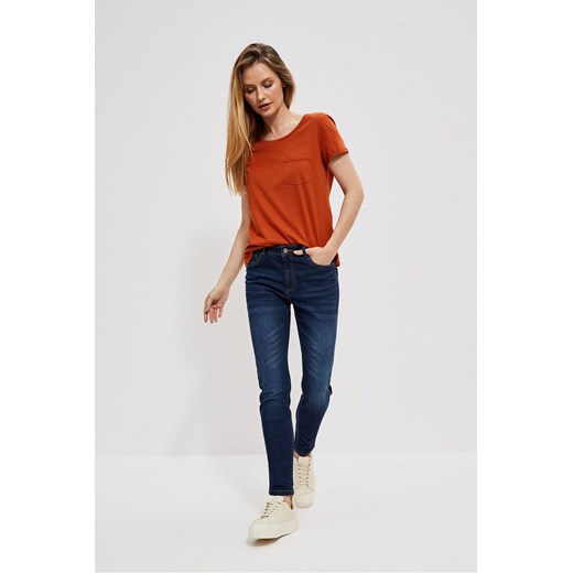 Granatowe spodnie damskie jeansowe rurki ze sklepu 5.10.15 w kategorii Jeansy damskie - zdjęcie 169686762