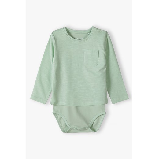 Zielono dzianinowe body dla niemowlaka - 5.10.15. ze sklepu 5.10.15 w kategorii Body niemowlęce - zdjęcie 169686850
