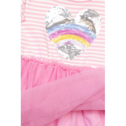 Różowa sukienka niemowlęca z falbanami i sercem Minoti 86/92 5.10.15