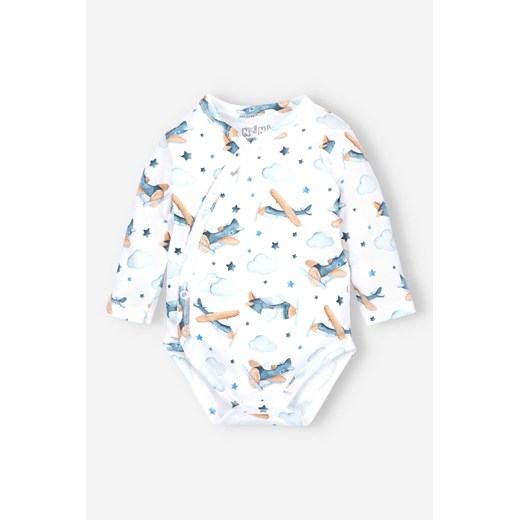 Body niemowlęce z bawełny organicznej dla chłopca- samoloty ze sklepu 5.10.15 w kategorii Body niemowlęce - zdjęcie 169687110