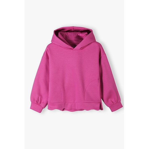 Bluza dresowa dziewczęca z kapturem - różowa ze sklepu 5.10.15 w kategorii Bluzy dziewczęce - zdjęcie 169687184