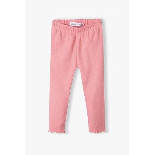 Różowe legginsy dla dziewczynki prążkowane ze sklepu 5.10.15 w kategorii Spodnie dziewczęce - zdjęcie 169687504