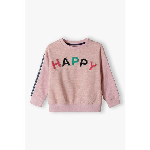 Różowa bluza z dzianiny dla niemowlaka- Happy Minoti 80/86 promocyjna cena 5.10.15