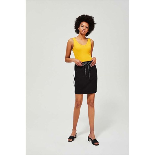 Bawełniana sportowa spódnica z lampasami - czarna ze sklepu 5.10.15 w kategorii Spódnice - zdjęcie 169687770