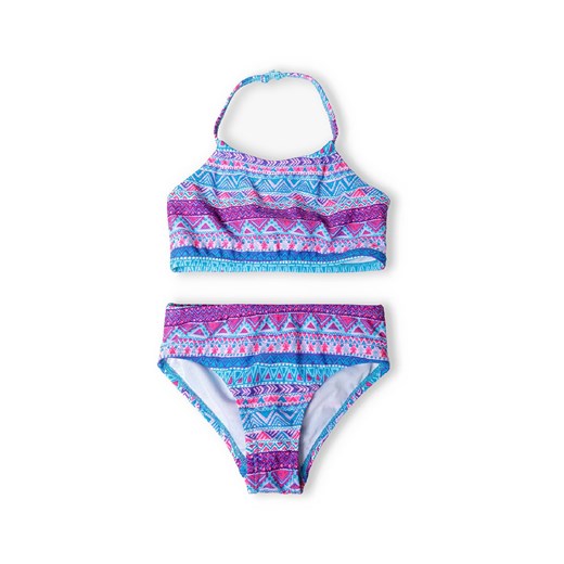 Kolorowe bikini z nadrukiem wiązane na szyi dla dziewczynki ze sklepu 5.10.15 w kategorii Stroje kąpielowe - zdjęcie 169687864