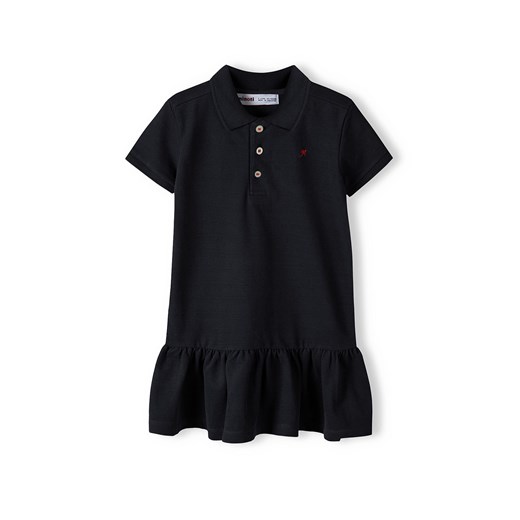 Czarna sukienka polo z krókim rękawem dla niemowlaka Minoti 80/86 5.10.15