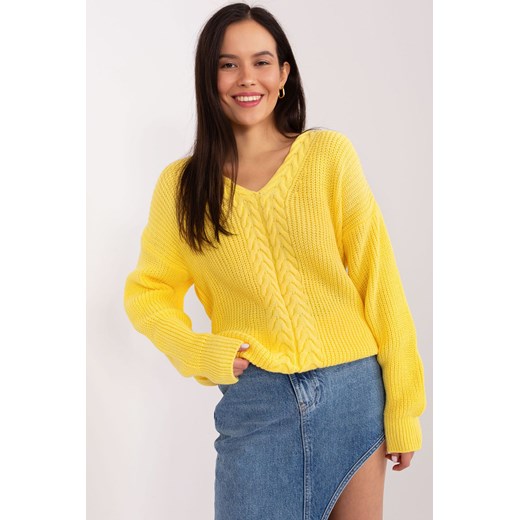 Damski sweter ze ściągaczami żółty ze sklepu 5.10.15 w kategorii Swetry damskie - zdjęcie 169687963