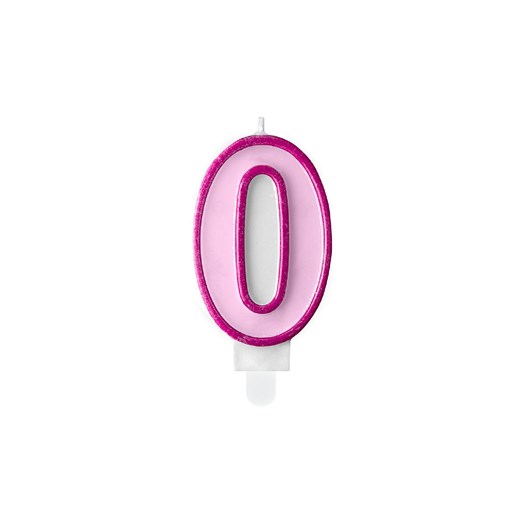 Świeczka urodzinowa Cyferka 0 - różowa Partydeco one size okazja 5.10.15