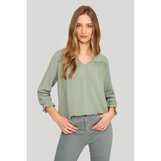Bluzka damska zielona z wiskozy ze sklepu 5.10.15 w kategorii Bluzki damskie - zdjęcie 169688011