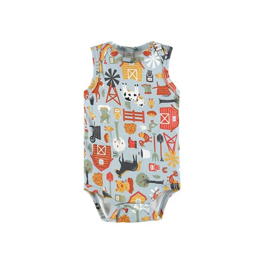 Bawełniane body niemowlęce z nadrukiem bez rękawa ze sklepu 5.10.15 w kategorii Body niemowlęce - zdjęcie 169688082