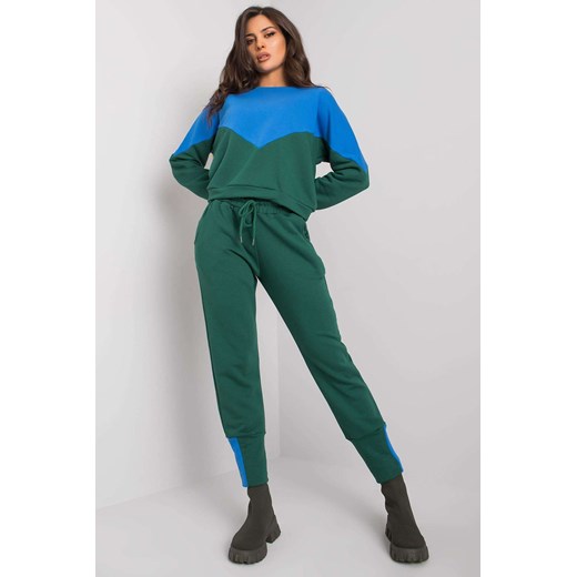 Niebiesko-zielony komplet dresowy z bluzą i spodniami Abinelli RUE PARIS ze sklepu 5.10.15 w kategorii Dresy damskie - zdjęcie 169688254