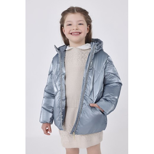 Niebieska pikowana kurtka dziewczęca zimowa Mayoral 122 5.10.15 okazja