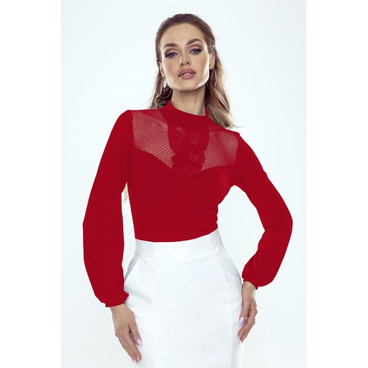 Francesca czerwona bluzka damska z długim rękawem ze sklepu 5.10.15 w kategorii Bluzki damskie - zdjęcie 169688591
