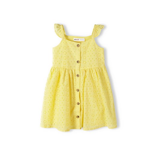 Żółta sukienka niemowlęca haftowana na ramiączkach Minoti 92/98 5.10.15