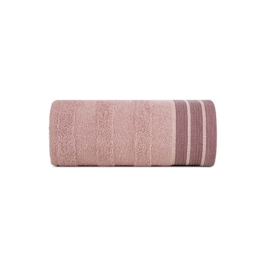 Różowy ręcznik zdobiony pasami 70x140 cm Eurofirany 70x140 5.10.15