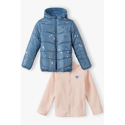 Pikowana kurtka dla dziewczynki z polarem 3w1 ze sklepu 5.10.15 w kategorii Kurtki dziewczęce - zdjęcie 169689103