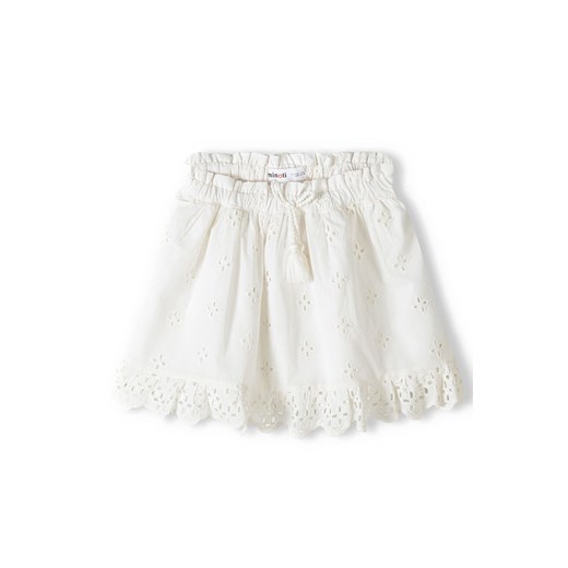 Biała spódniczka krótka haftowana z bawełny ze sklepu 5.10.15 w kategorii Spódnice dziewczęce - zdjęcie 169689163