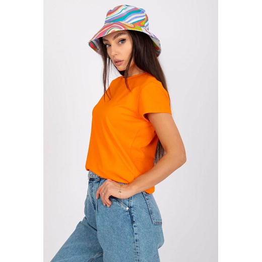 Fluo pomarańczowy damski t-shirt z bawełny Peachy ze sklepu 5.10.15 w kategorii Bluzki damskie - zdjęcie 169689201