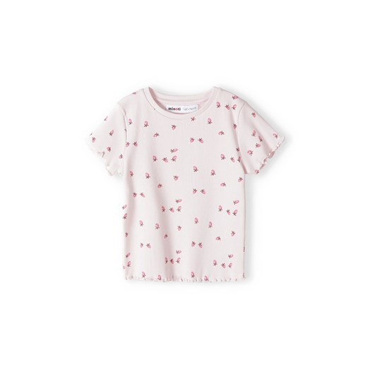 Prążkowana bluzka dla niemowlaka- jasnoróżowa ze sklepu 5.10.15 w kategorii Koszulki niemowlęce - zdjęcie 169689483