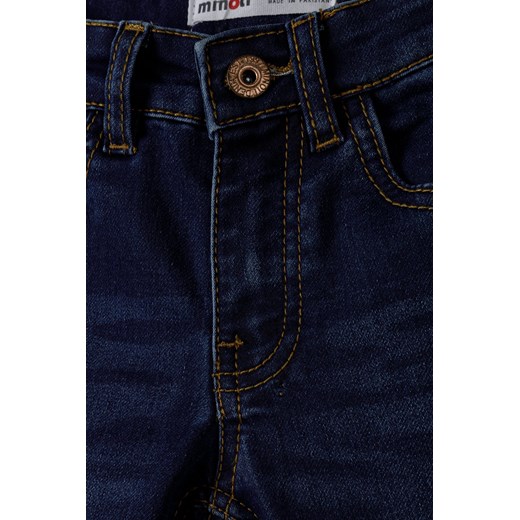 Ciemne klasyczne spodnie jeansowe dopasowane chłopięce Minoti 98/104 okazyjna cena 5.10.15
