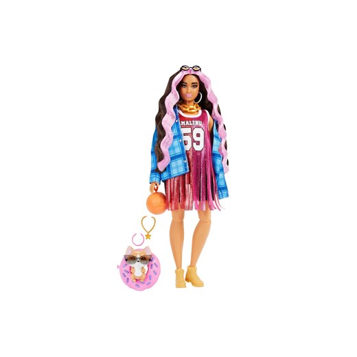 Barbie Extra Lalka Sportowa sukienka/Czarno-różowe włosy 3+ Barbie one size 5.10.15 promocja