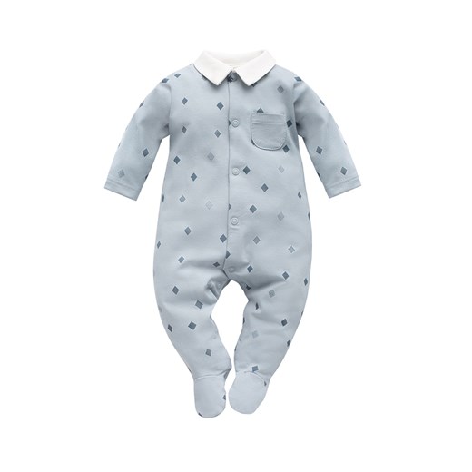 Niebieski pajac niemowlęcy z kołnierzykiem ze sklepu 5.10.15 w kategorii Pajacyki - zdjęcie 169690591