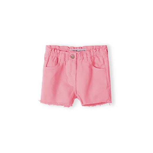 Różowe krótkie spodenki tkaninowe dla dziewczynki ze sklepu 5.10.15 w kategorii Spodenki dziewczęce - zdjęcie 169690600