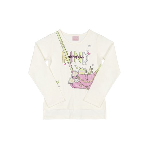 Bawełniana bluzka dla dziewczynki z nadrukiem Quimby 104 promocyjna cena 5.10.15