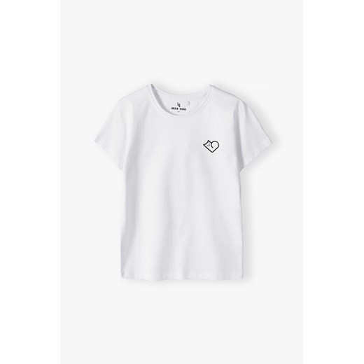 Biały t-shirt dzianinowy dla dziewczynki Lincoln & Sharks By 5.10.15. 170 5.10.15