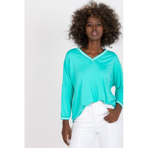 Bluzka damska z długimi rękawami - zielona ze sklepu 5.10.15 w kategorii Bluzki damskie - zdjęcie 169690981