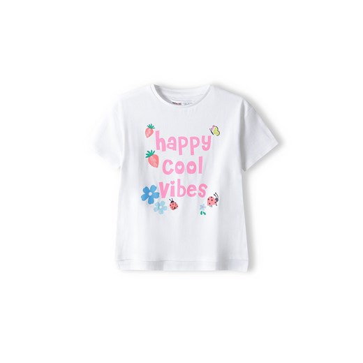 Komplet niemowlęcy - biały t-shirt + legginsy w kwiaty Minoti 80/86 5.10.15