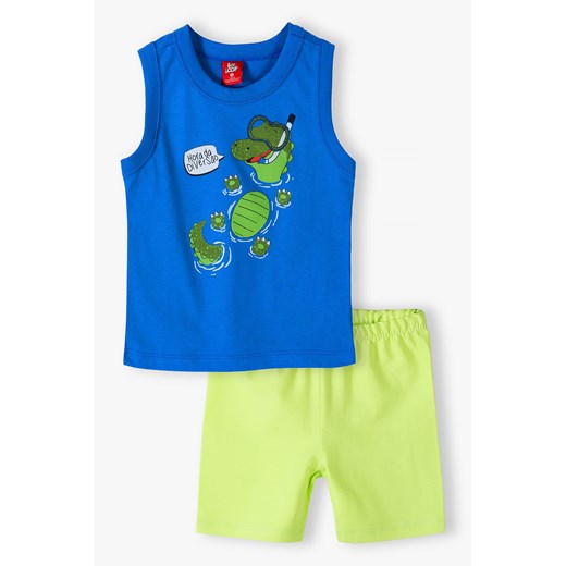 Komplet na lato - bluzka z krokodylem i szorty ze sklepu 5.10.15 w kategorii Komplety niemowlęce - zdjęcie 169691274