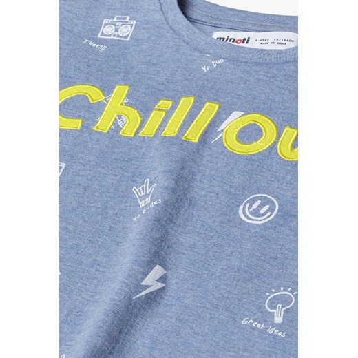 Niebieski t-shirt dzianinowy dla niemowlaka- Chillout Minoti 86/92 5.10.15