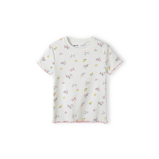 Prążkowana bluzka dla dziewczynki- ecru ze sklepu 5.10.15 w kategorii Bluzki dziewczęce - zdjęcie 169691460