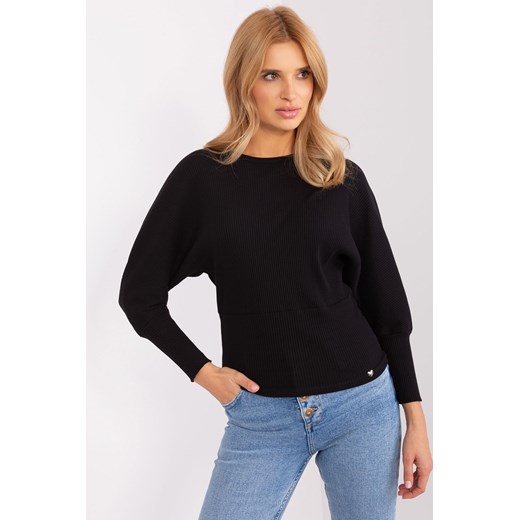 Czarna bawełniana bluzka basic ze sklepu 5.10.15 w kategorii Bluzki damskie - zdjęcie 169691614