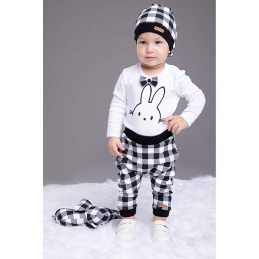 Bawełniane spodnie dresowe niemowlęce w kratkę ze sklepu 5.10.15 w kategorii Spodnie i półśpiochy - zdjęcie 169691824