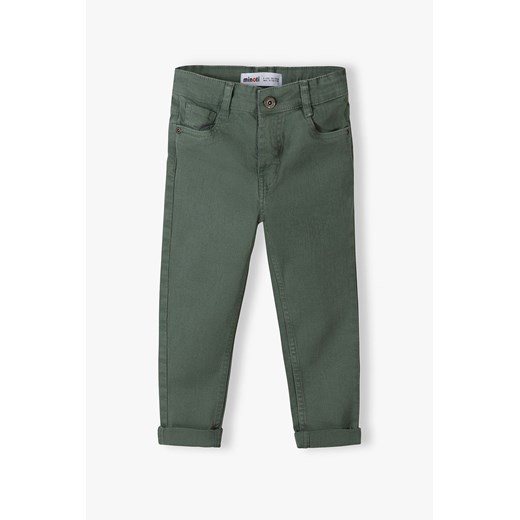 Zielone spodnie z bawełny dla niemowlaka ze sklepu 5.10.15 w kategorii Spodnie i półśpiochy - zdjęcie 169692154